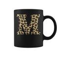 Leopard Cheetah Print Letter M Initial Rustic Monogram Coffee Mug