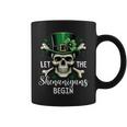 Let The Shenanigans Begin Skeleton St Patrick Day Skull Coffee Mug