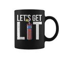 Let's Get Lit Fireworks Usa Flag July 4Th Coffee Mug