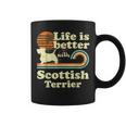 Life Better Scottish Terrierintage Hund Mama Papa Tassen