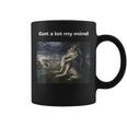 Got A Lot On My Mind Sitting Wolf Meme For Women Coffee Mug