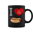 I Love Hot Dogs I Heart Hot Dog Sausage Lover'sCoffee Mug