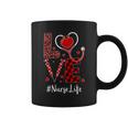 Love Nurse Life Leopard Red Plaid Valentine Day Lover Coffee Mug
