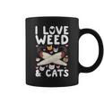 I Love Weed & Cats Cannabis Marijuana Pot Smoker Reefer Coffee Mug