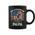 Mein Lieblings-Baseballspieler Nennt Mich Papa American Flag Dad Tassen