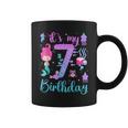 Mermaid Birthday Girls 7 Years Old Its My 7Th Bday Mermaid Coffee Mug