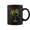 Merry Christmas Palm Tree Light Hawaiian Tropical Christmas Coffee Mug