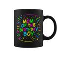 Mom Of The Birthday Boy Retro 80'S Party Mom And Dad Family Coffee Mug