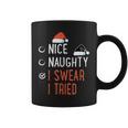 Nice Naughty I Swear I Tried Santa List Christmas Joke Coffee Mug
