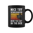 Nice Try Schrodinger Now You Get In The Box Black Cat Coffee Mug