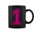 Number 1 One Varsity Distressed Vintage Sport Team Player's Coffee Mug