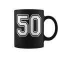 Number 50 Birthday Varsity Sports Team Jersey Coffee Mug