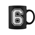 Number 6 Birthday Sports Player Team Numbered Jersey Coffee Mug