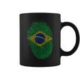 Patriotic Fingerprint Brazil Brazilian Flag Coffee Mug