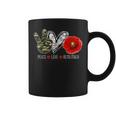 Peace Love Remember Soldier Veteran Day Red Poppy Flower Coffee Mug
