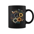 Peace Sign Love Sunflower On 60S 70S Sunflower Hippie Coffee Mug