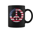Peace Sign Patriotic Usa Flag Peace & Love Coffee Mug