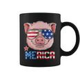 Pig 4Th Of July Merica American Flag Sunglasses Coffee Mug