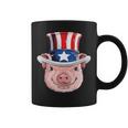 Pig 4Th Of July Uncle Sam American Flag Hat Coffee Mug