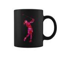 Pink Red Heart Valentines Day Girls Golf Swing Coffee Mug