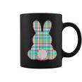Plaid Pastel Multi Color Gingham Check Easter Bunny Coffee Mug