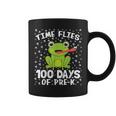 Pre K 100 Days Of School Boys Girls Frog Time Flies Fly Cute Coffee Mug