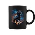Precioso Caballo Con Cielo Relámpago Caballo Taza de café