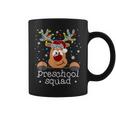 Preschool Squad Plaid Reindeer Santa Hat Teacher Christmas Coffee Mug