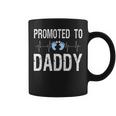 Promoted To Daddy With Heartbeat And Baby Footprint Coffee Mug