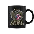 Proud Army Godmother With Heart American Flag For Veteran Coffee Mug