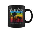 Puerto Plata Vacation Souvenir Rainbow Palm Tree Coffee Mug