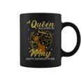 A Queen Was Born In May Birthday Afro Girl Black Women Coffee Mug