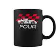 Race Car 4Th Birthday Four Year Old Boy Party Coffee Mug