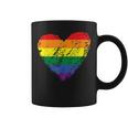 Rainbow Flag Colored Heart Lgbtq Lesbian Gay Pride Vintage Coffee Mug