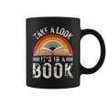 Rainbow Reading Take A Look Its In A Book Retro Vintage Men Coffee Mug