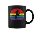 Rainbow Unicorn Striped Sunrise Distressed Relaxed Coffee Mug