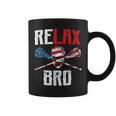 Relax Bro Lacrosse American Flag Lax Lacrosse Player Coffee Mug