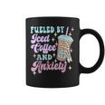Retro Groovy Coffee Fueled By Iced Coffee And Anxiety Coffee Mug
