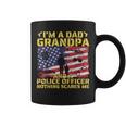 Retro I'm A Dad Grandpa And A Police Officer Fathers Day Coffee Mug