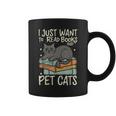 Retro I Just Want To Read Books And Pet Cats Cat Coffee Mug