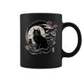 Retro Kawaii Black Cat Japanese Anime Cat Coffee Mug