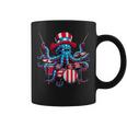 Retro Octopus Playing Drums Retro Musician Drumming Band Coffee Mug