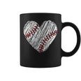 Retro Vintage Baseball Lover Heart Fans Players Distressed Coffee Mug