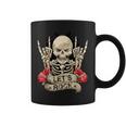 Lets Rock Rock & Roll Esqueleto Manointage Retro Rock Concierto Taza de café
