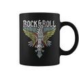 Rock Guitar Music Lover Vintage Guitarist Band Wings Skull Coffee Mug