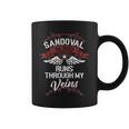 Sandoval Blood Runs Through My Veins Last Name Family Coffee Mug