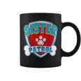 Sister Of The Birthday Boy Girl Dog Paw Family Matching Coffee Mug