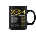Solar Eclipse 2024 American Tour 2024 Totality Total Usa Map Coffee Mug