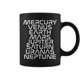 Solar System Planets List Outer Space Science Coffee Mug