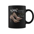 Stepping Into My 50Th Birthday Leopard Print Cheetah Heels Coffee Mug